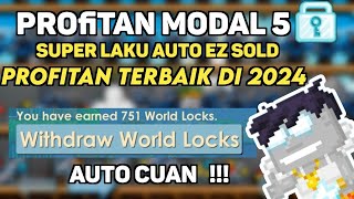 Modal 5DL Profit Gampang 🔥 High Demand Auto Cuan Banyak 💰  Growtopia Profit [upl. by Nevyar994]