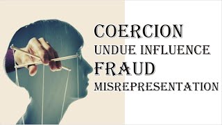 Coercion Undue Influence Fraud Misrepresentation  Indian Contract Act 1872  Law Guru [upl. by Snow]