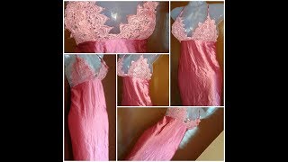 DIY Night gown  lacegownwithnosewingmachine DIYLace nightgown Make nightgown nosewing machine [upl. by Nita]