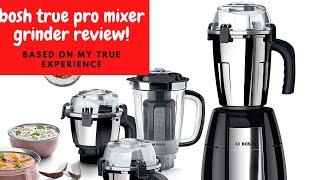 Bosch TrueMixx Pro Mixer Grinder  4 Jars MGM8842MIN 1000 Watts Review Bosch Appliances  India [upl. by Diskin]