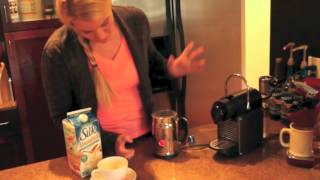 Nespresso Aeroccino Plus Frother Review Frothing Almond Milk [upl. by Killy]